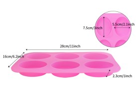 Molde silicona 6 jabones lisos ovalados
